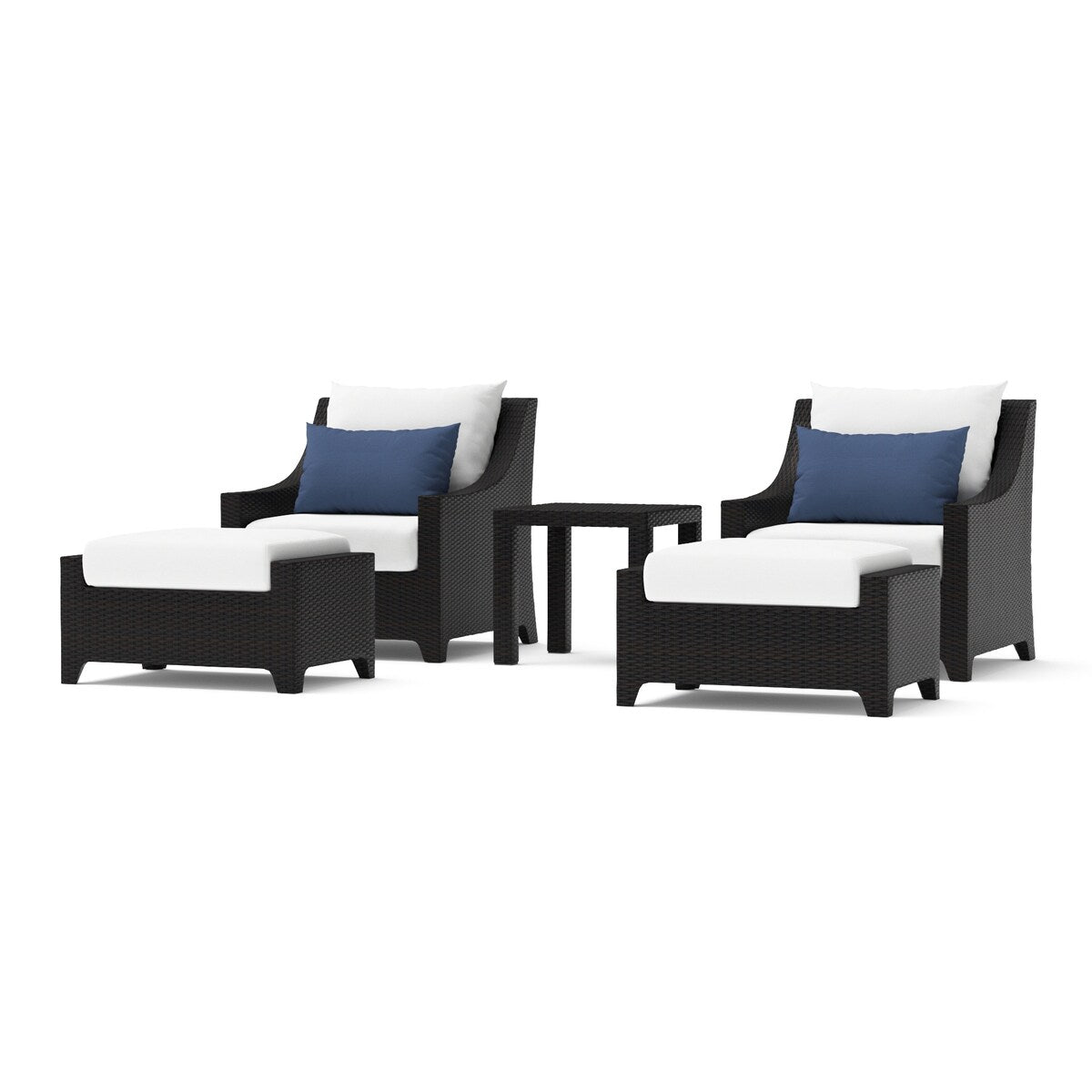 Ensemble de 5 fauteuils club et poufs d'extérieur Deco Sunbrella