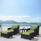 Ensemble de 5 fauteuils club et poufs d'extérieur Deco Sunbrella