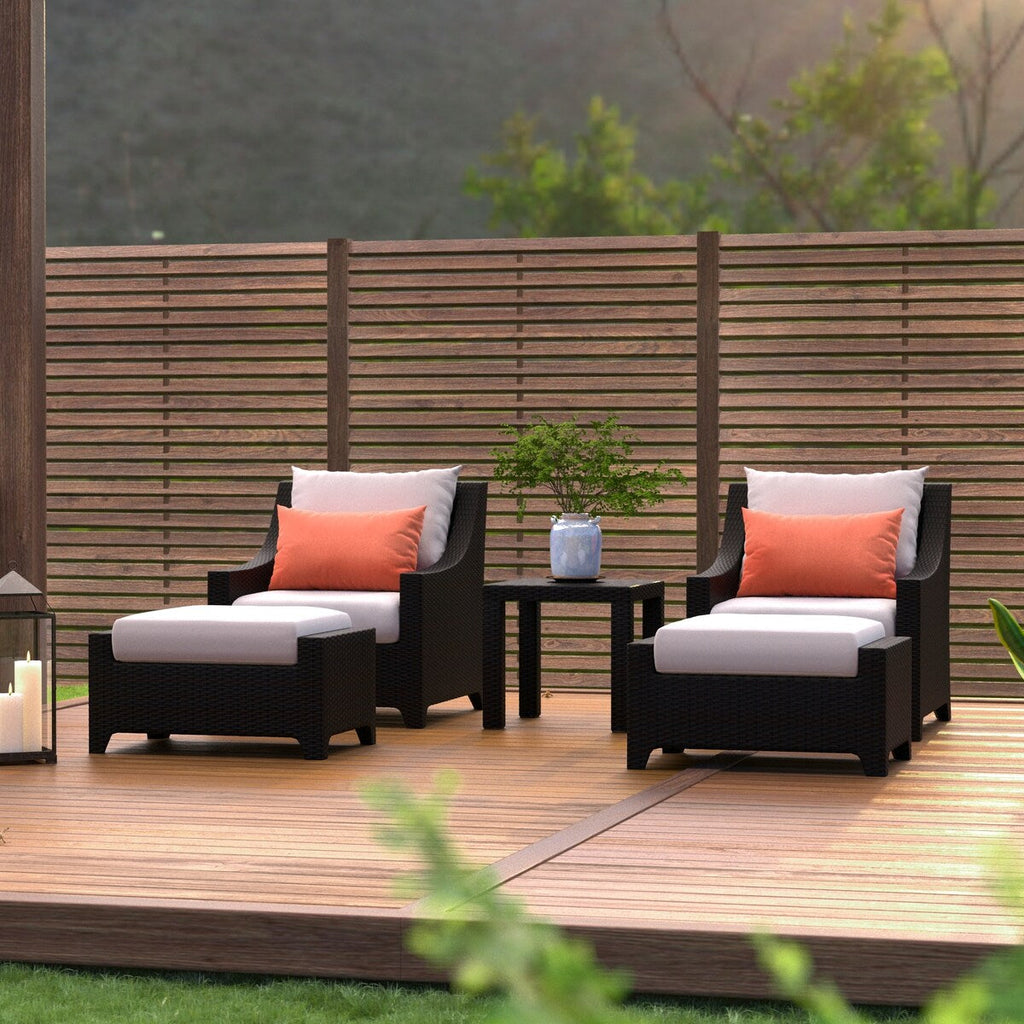 Ensemble de 5 fauteuils club et poufs d'extérieur Deco Sunbrella