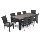 Ensemble de salle à manger d'extérieur Deco 9 pièces en aluminium