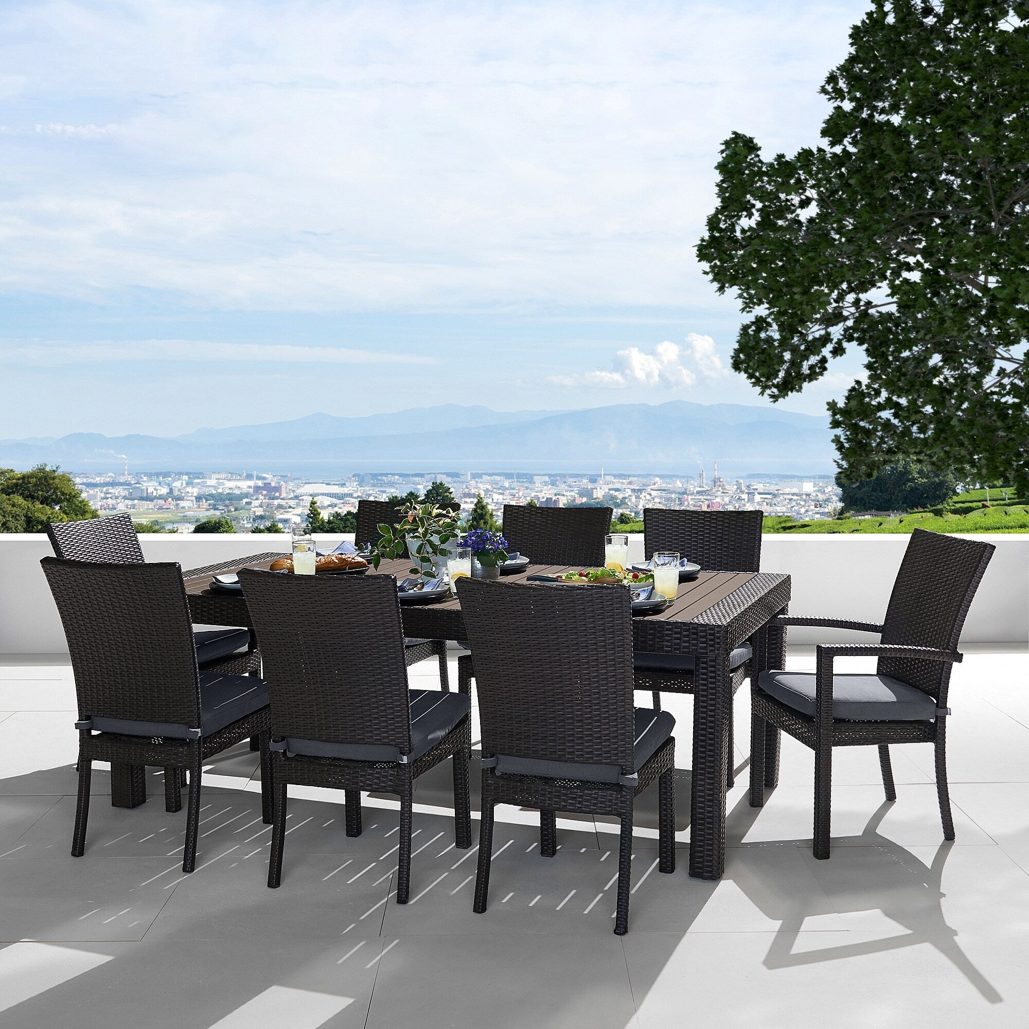 Ensemble de salle à manger d'extérieur Deco 9 pièces en aluminium