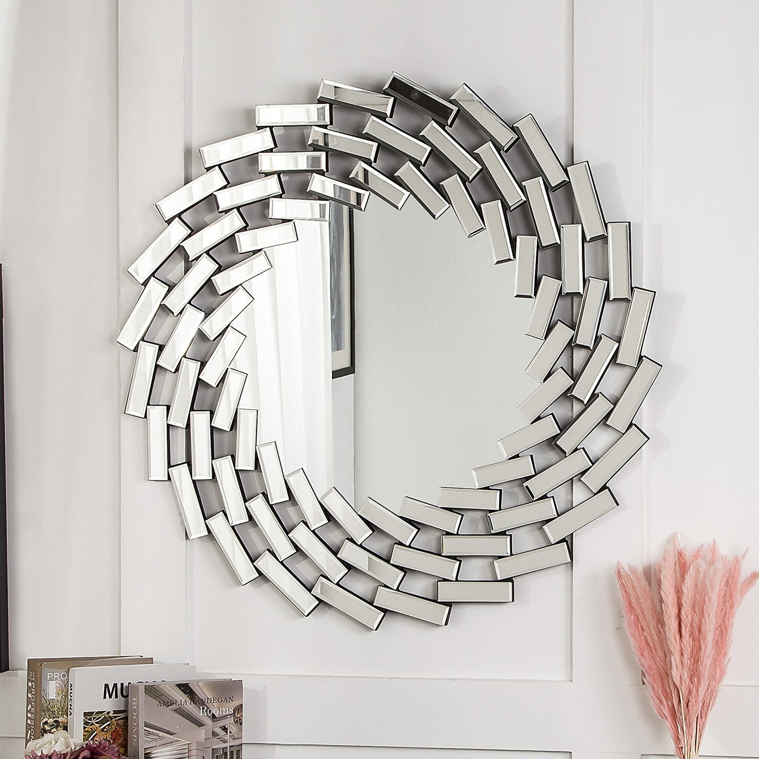 Miroir mural en forme de soleil Miroir d'appoint rond