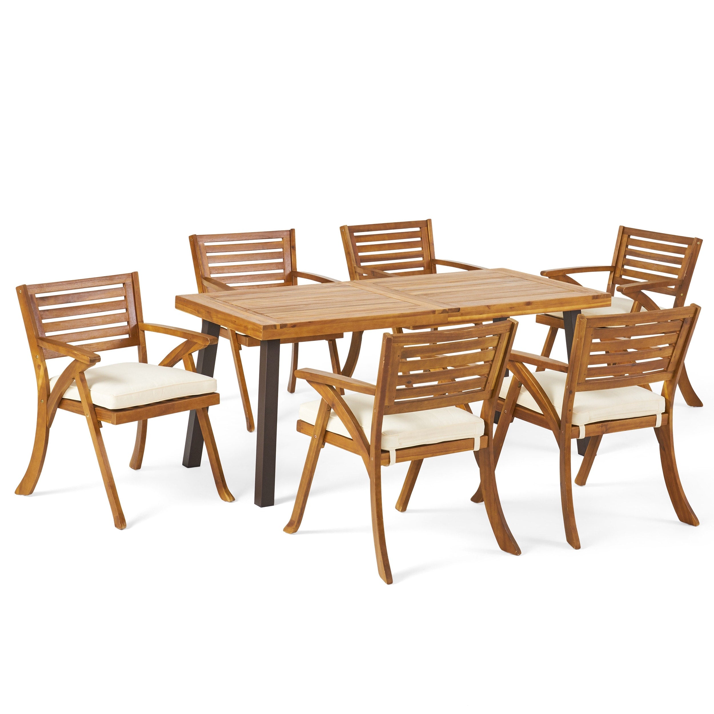 Della - Hermosa ? Ensemble de salle à manger en bois d'acacia 7 pièces par Christopher Knight Home