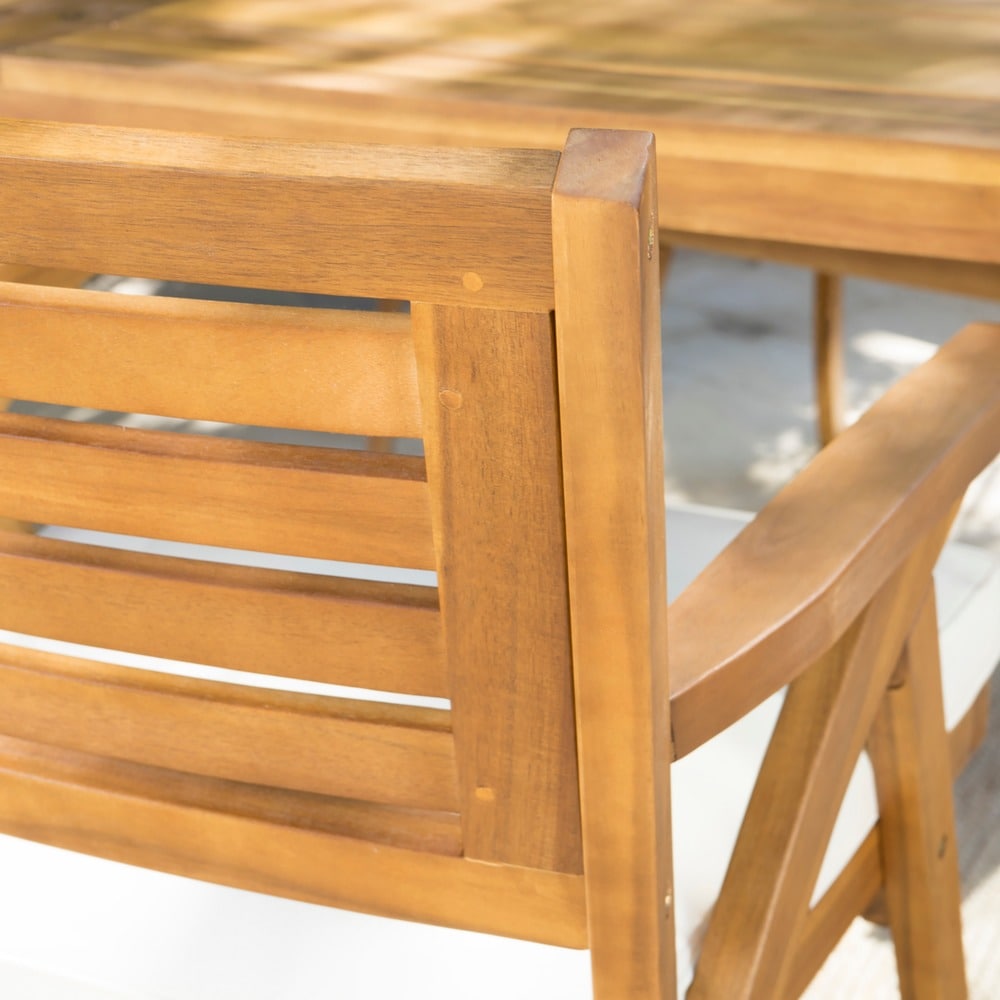 Della - Hermosa ? Ensemble de salle à manger en bois d'acacia 7 pièces par Christopher Knight Home