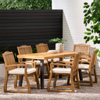 Ensemble de salle à manger d'extérieur en bois Della 7 pièces par Christopher Knight Home