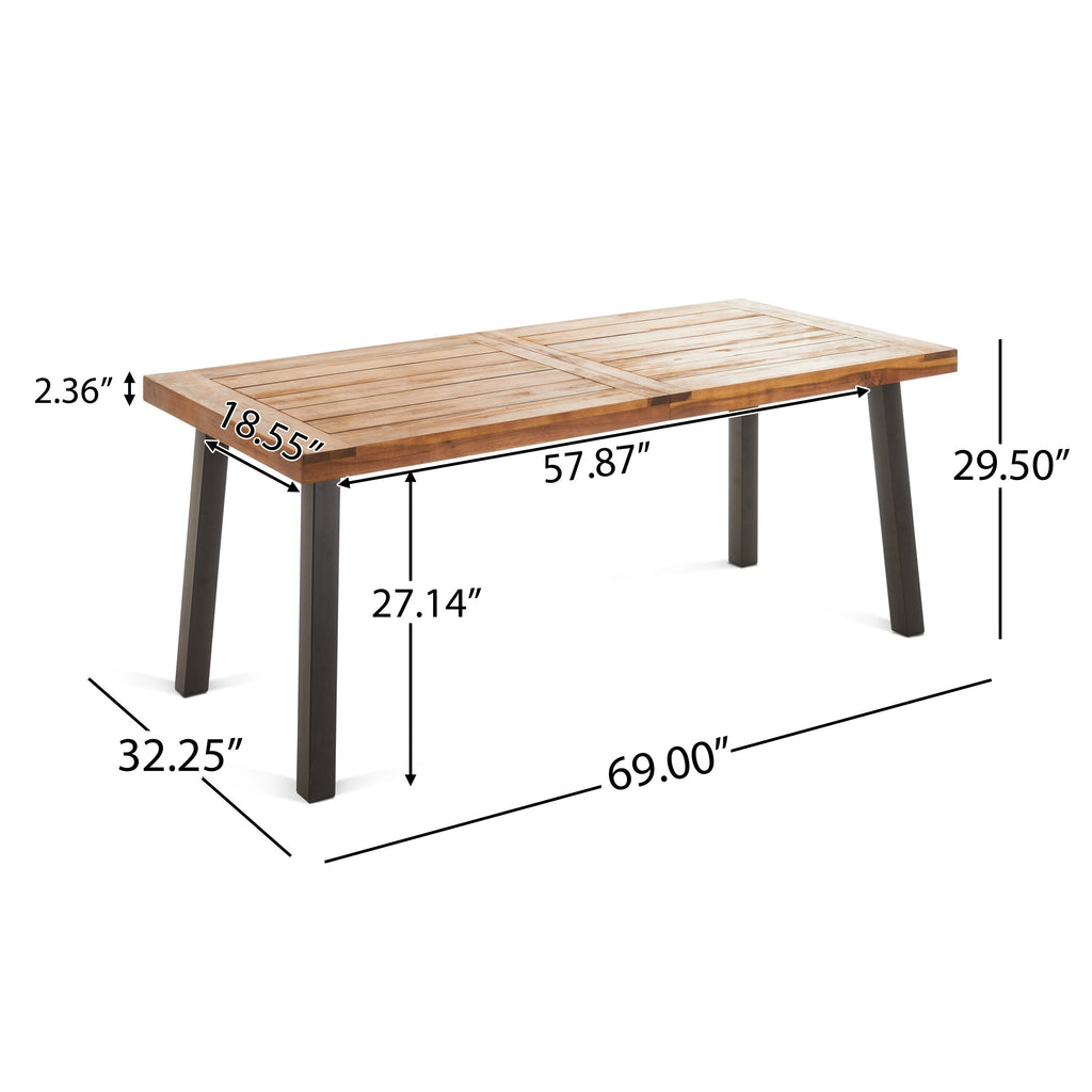 Ensemble de salle à manger d'extérieur en bois Della 7 pièces par Christopher Knight Home