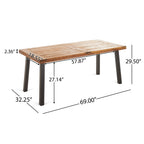 Ensemble de salle à manger d'extérieur en bois Della 7 pièces par Christopher Knight Home