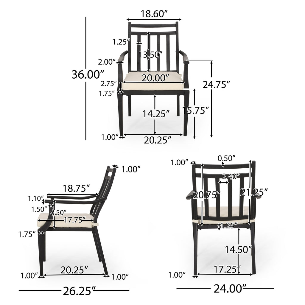 Ensemble de salle à manger d'extérieur Delmar 5 pièces avec table en béton léger par Christopher Knight Home