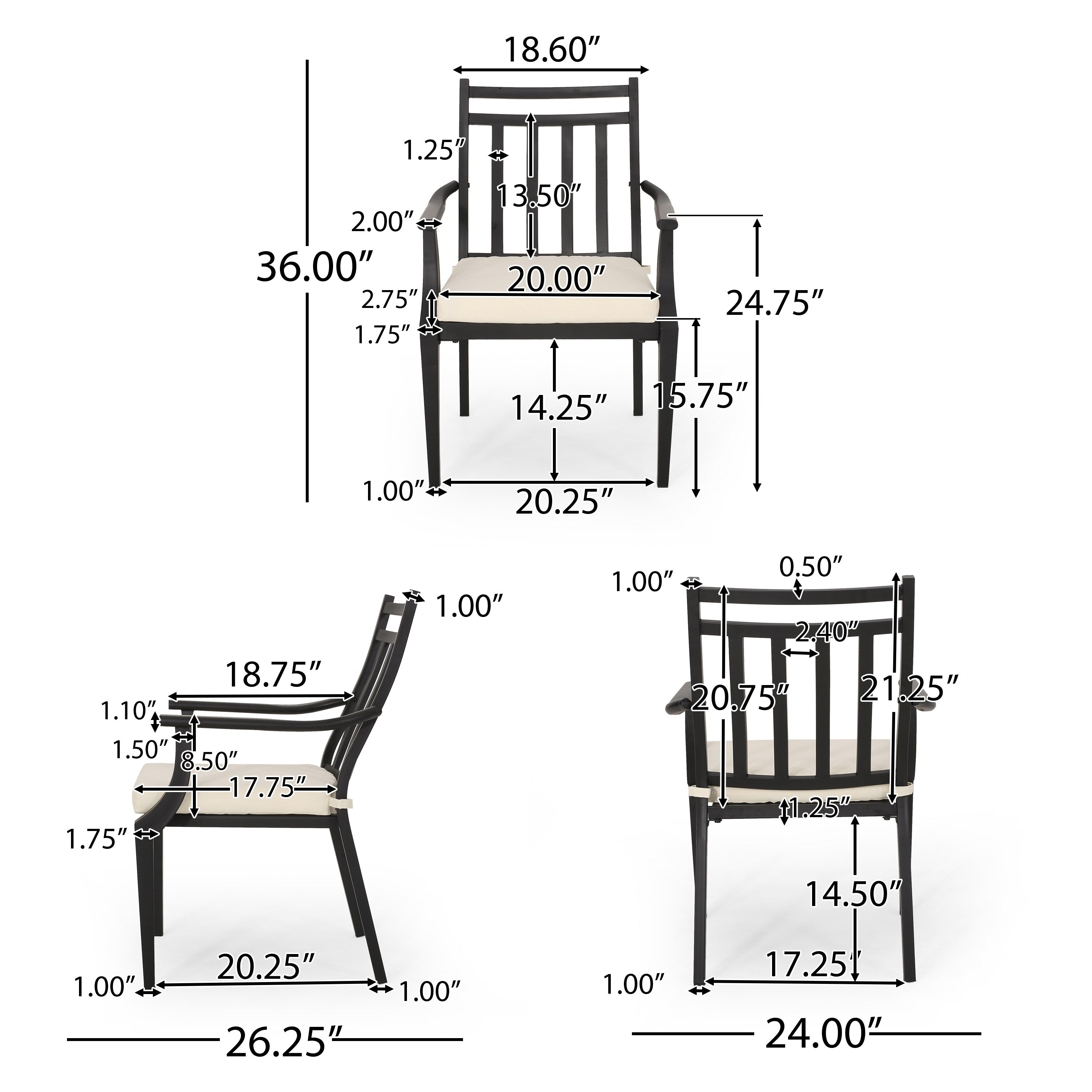Ensemble de salle à manger d'extérieur Delmar 5 pièces avec table en béton léger par Christopher Knight Home