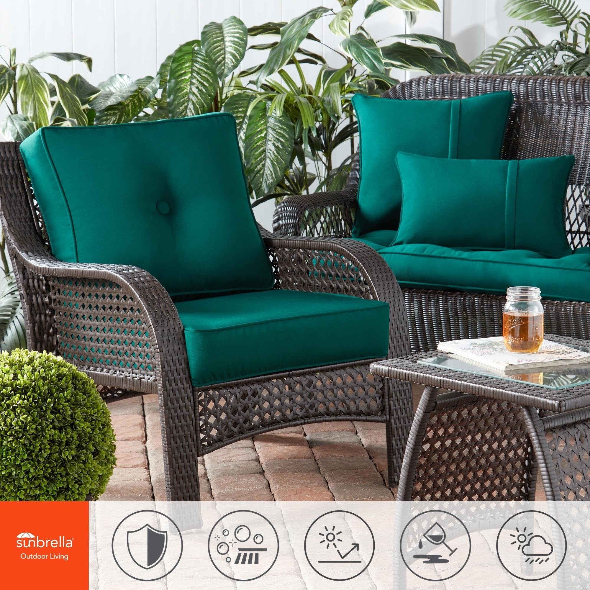 Ensemble de coussins d'extérieur haut de gamme Sunbrella 2 pièces