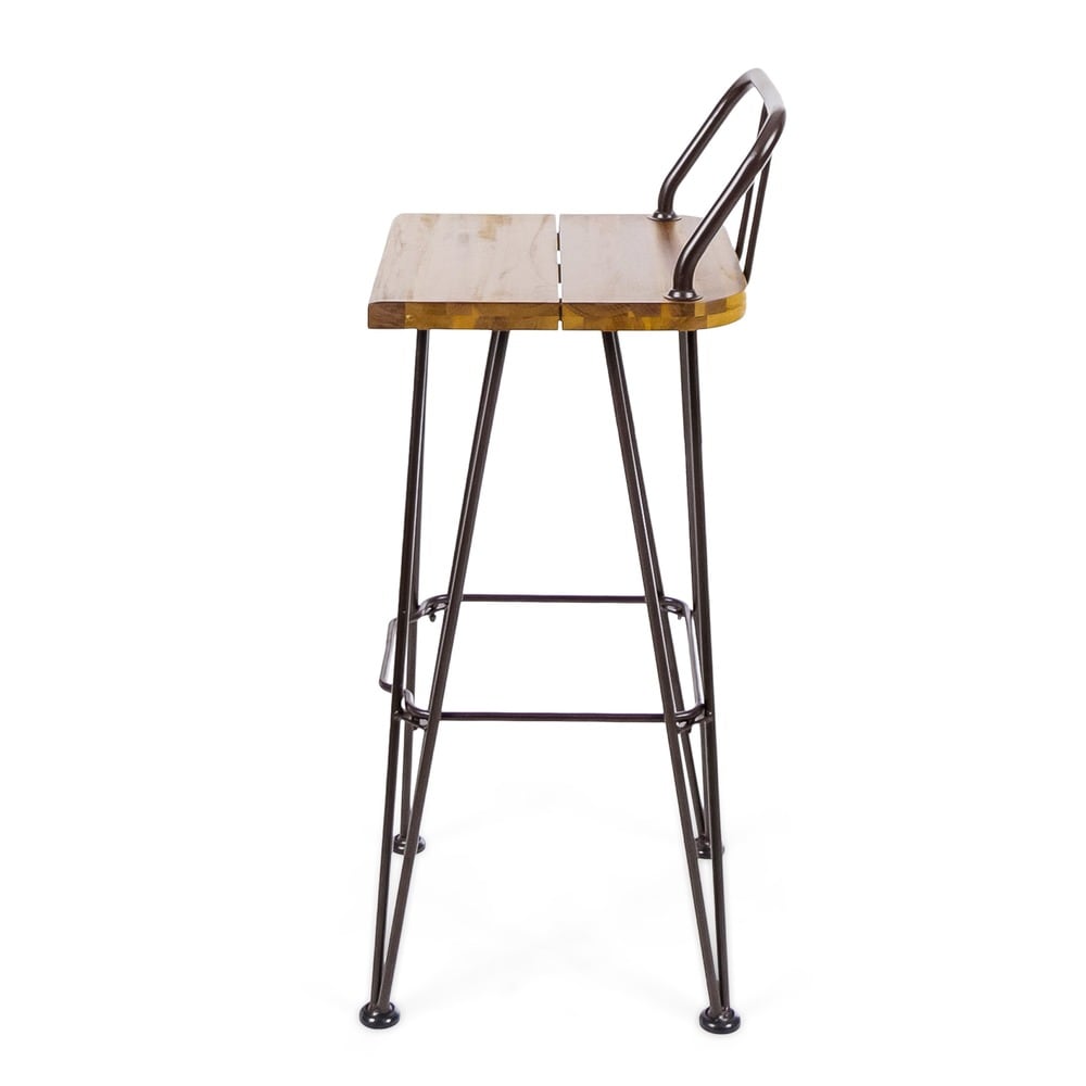Ensemble de bar industriel d'extérieur en bois Denali 3 pièces par Christopher Knight Home