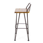 Ensemble de bar industriel d'extérieur en bois Denali 3 pièces par Christopher Knight Home