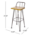 Ensemble de bar industriel d'extérieur en bois Denali 3 pièces par Christopher Knight Home