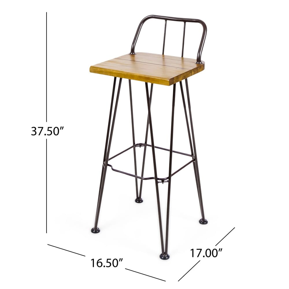 Ensemble de bar industriel d'extérieur en bois Denali 3 pièces par Christopher Knight Home