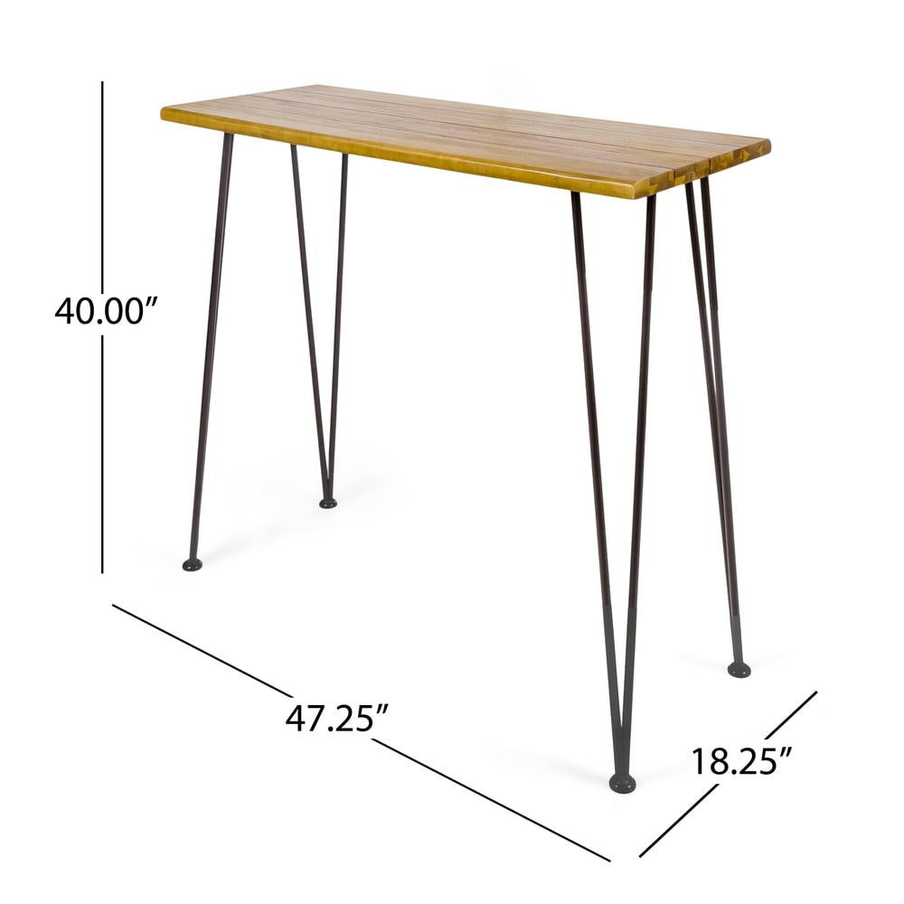 Ensemble de bar industriel d'extérieur en bois Denali 3 pièces par Christopher Knight Home