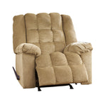 Fauteuil inclinable à bascule Denn, capitonné en mousse moelleuse, polyester brun sable