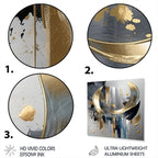 Designart Formes et lignes abstraites I Art mural abstrait en métal et marbre