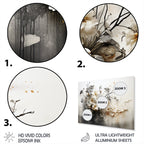 Collage floral terrestre bohème Designart I Décoration murale abstraite en métal pour salon