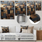 Designart Brown Abstract Tile Mosiac Charm Abstract Tile Metal Wall Art Décor mural en métal marron Œuvre d'art en métal moderne