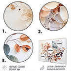 Collage botanique blanc Designart, art mural abstrait en métal pour salon