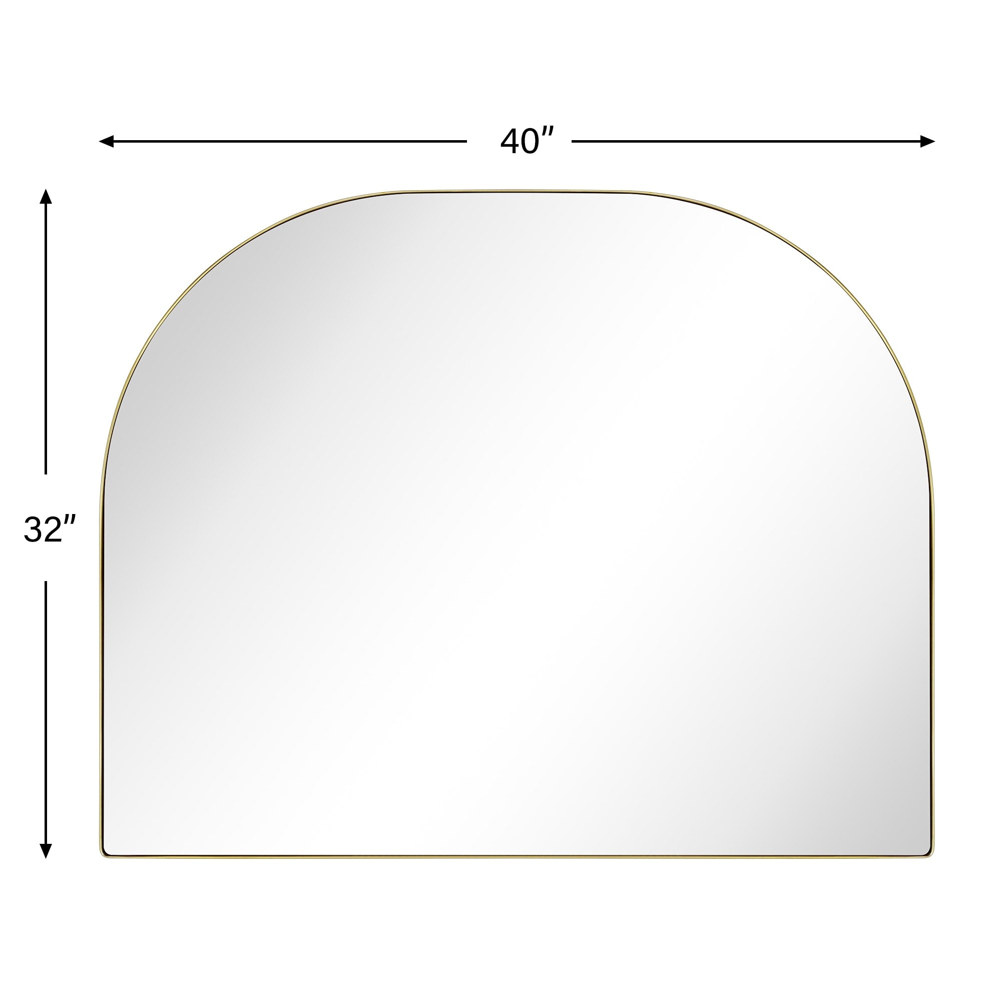 Grand miroir arqué TEHOME Dezerae pour manteau de cheminée, 40'' L x 32'' H
