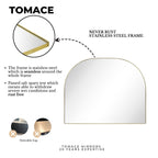 Grand miroir arqué TEHOME Dezerae pour manteau de cheminée, 40'' L x 32'' H