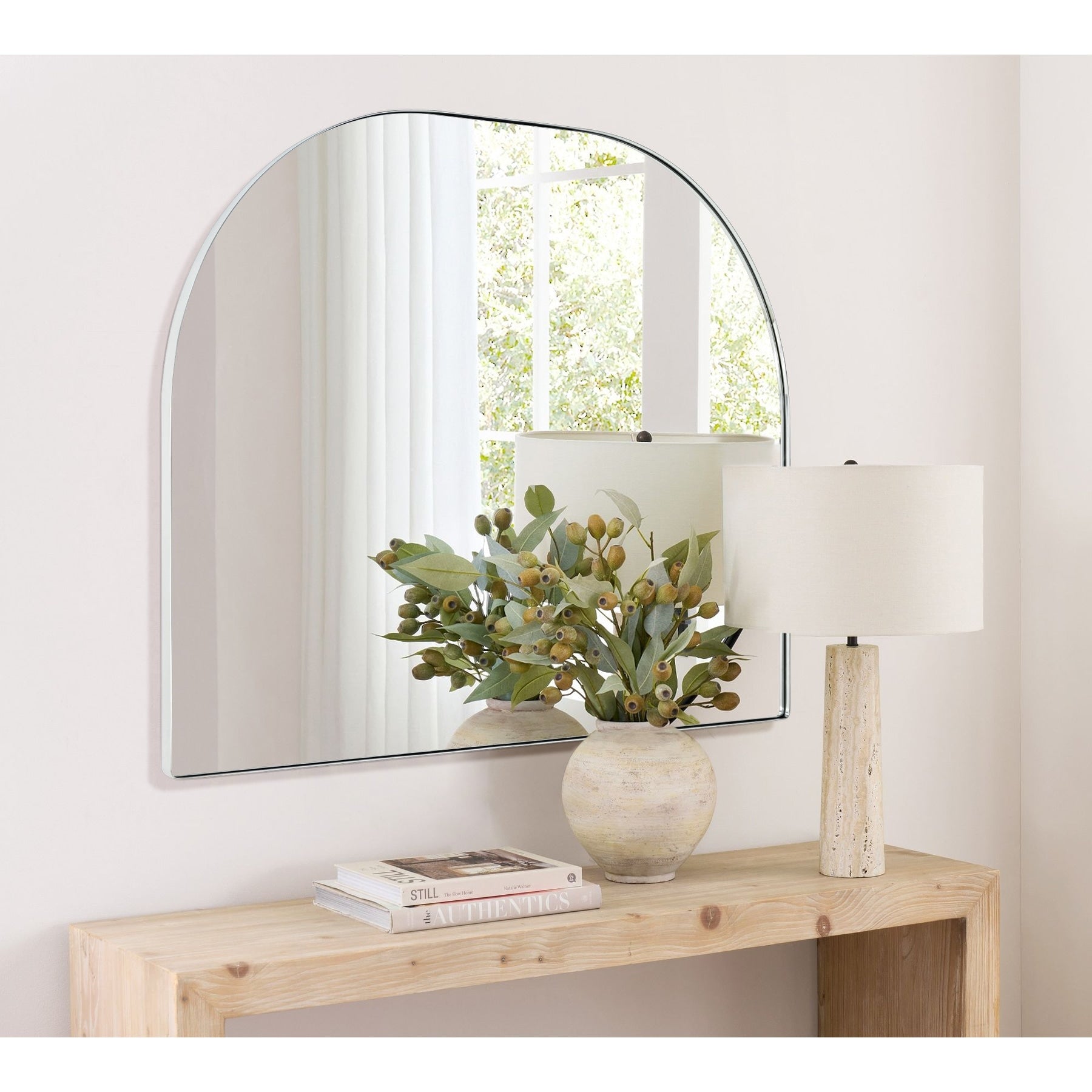 Grand miroir arqué TEHOME Dezerae pour manteau de cheminée, 40'' L x 32'' H