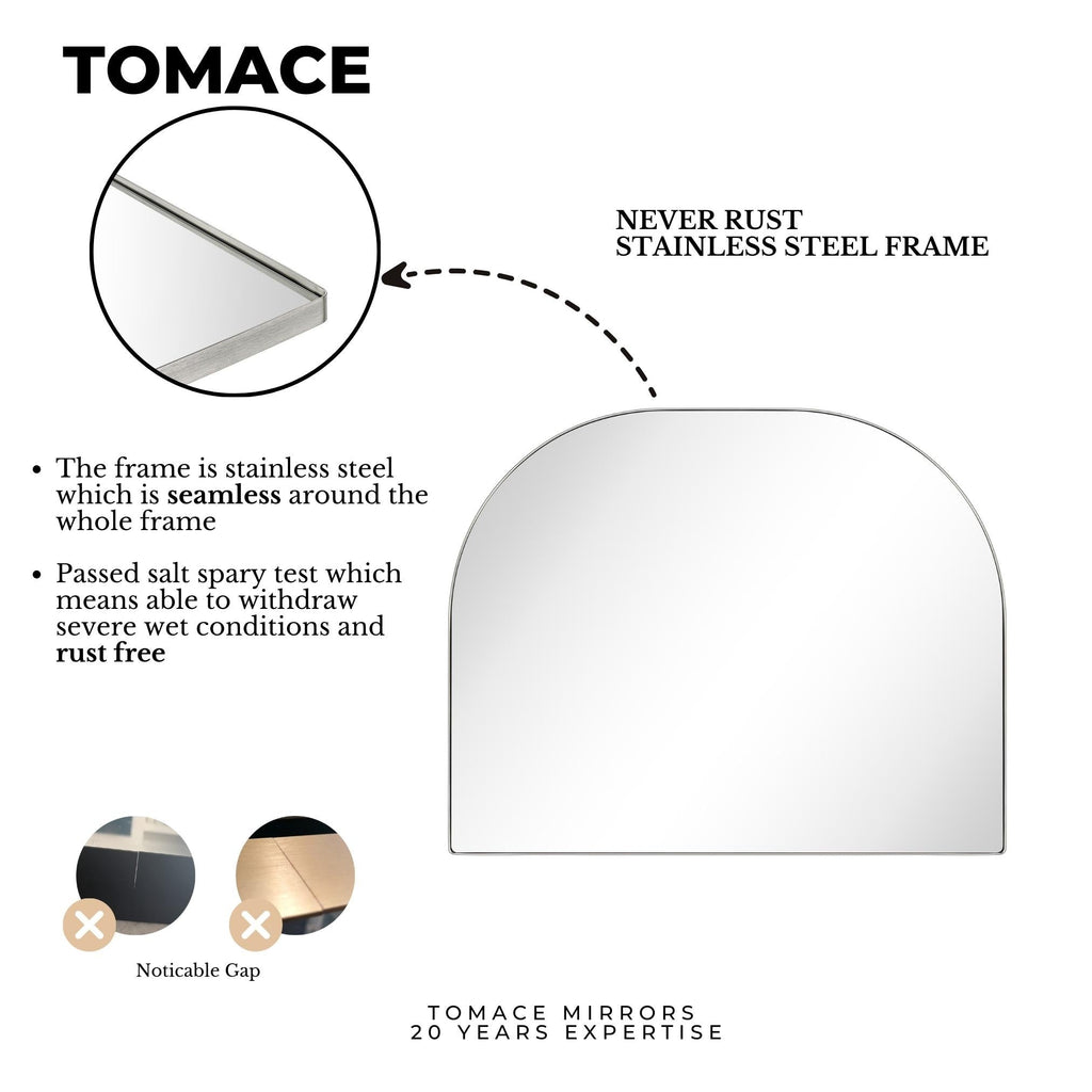 Grand miroir arqué TEHOME Dezerae pour manteau de cheminée, 40'' L x 32'' H
