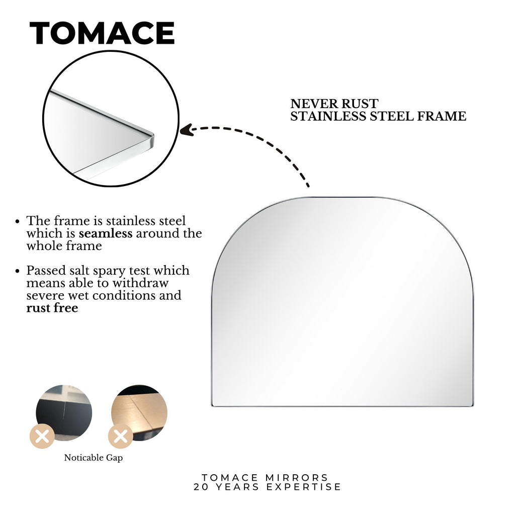 Grand miroir arqué TEHOME Dezerae pour manteau de cheminée, 40'' L x 32'' H