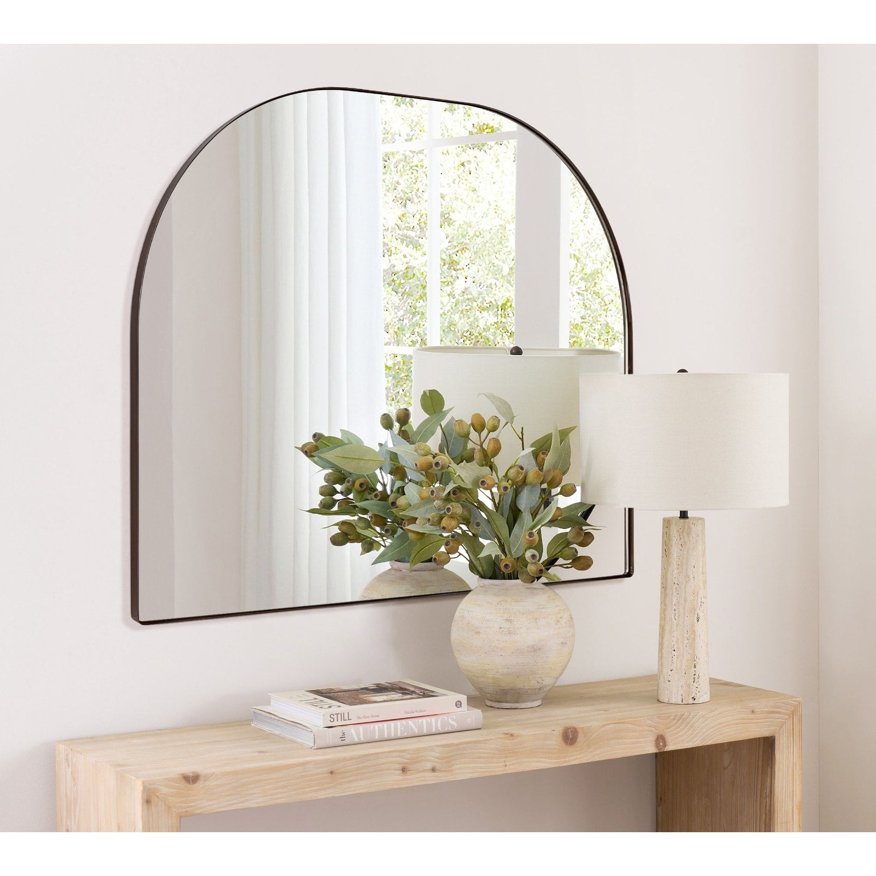 Grand miroir arqué TEHOME Dezerae pour manteau de cheminée, 40'' L x 32'' H