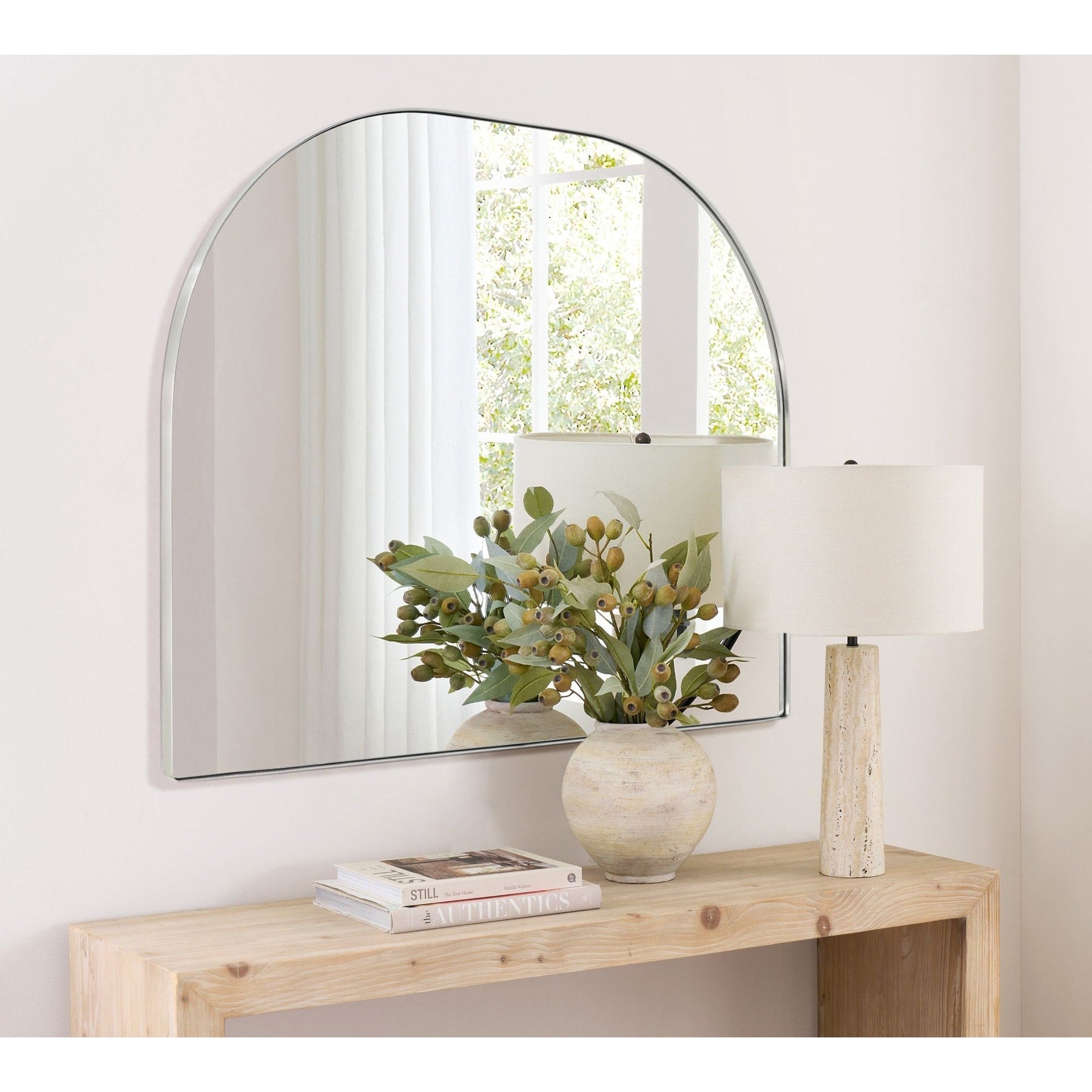 Grand miroir arqué TEHOME Dezerae pour manteau de cheminée, 40'' L x 32'' H