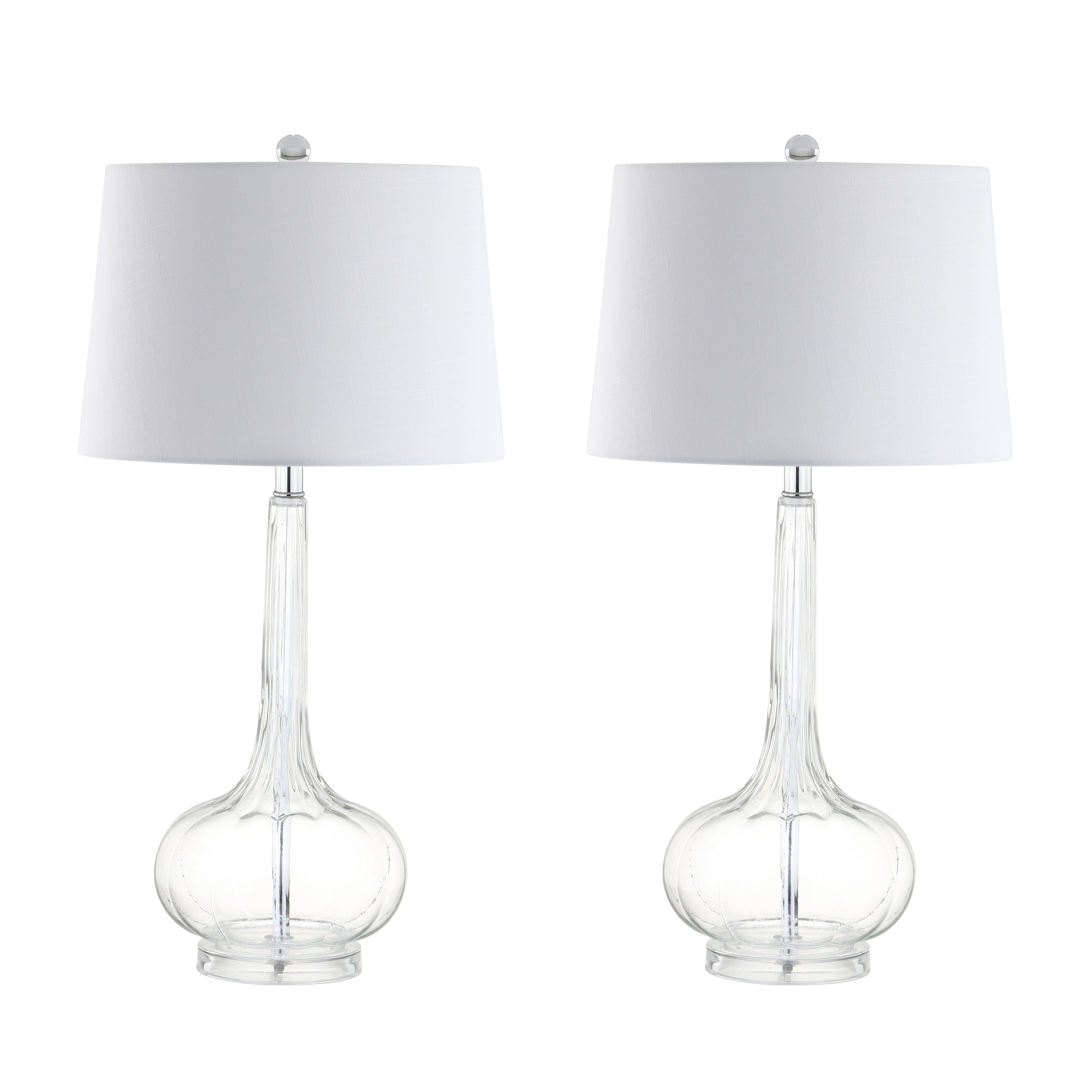 Lampe de table à LED Diamante 28,5 en verre rose (lot de 2) par JONATHAN Y