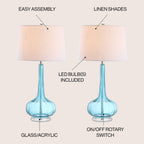 Lampe de table à LED Diamante 28,5 en verre rose (lot de 2) par JONATHAN Y
