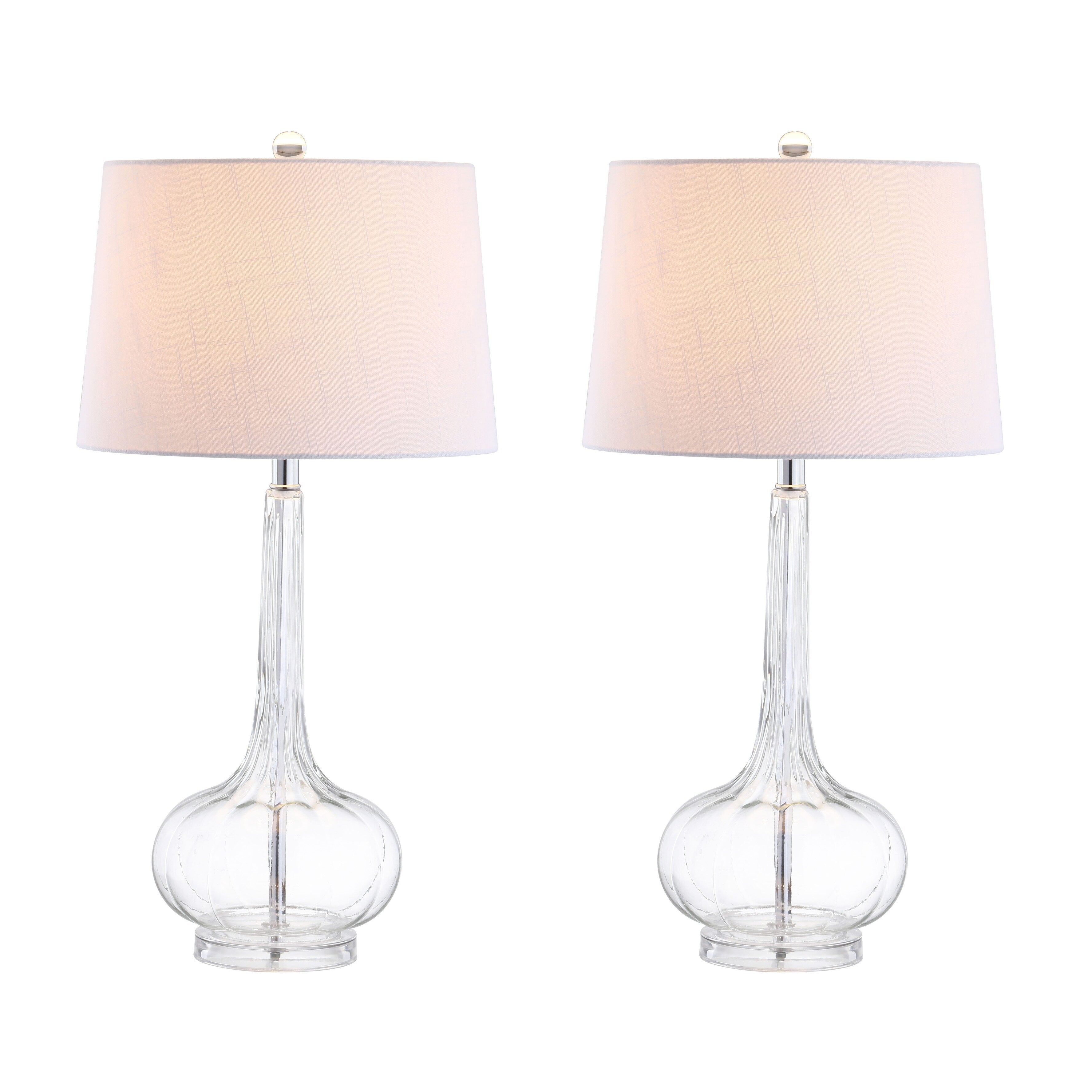 Lampe de table à LED Diamante 28,5 en verre rose (lot de 2) par JONATHAN Y