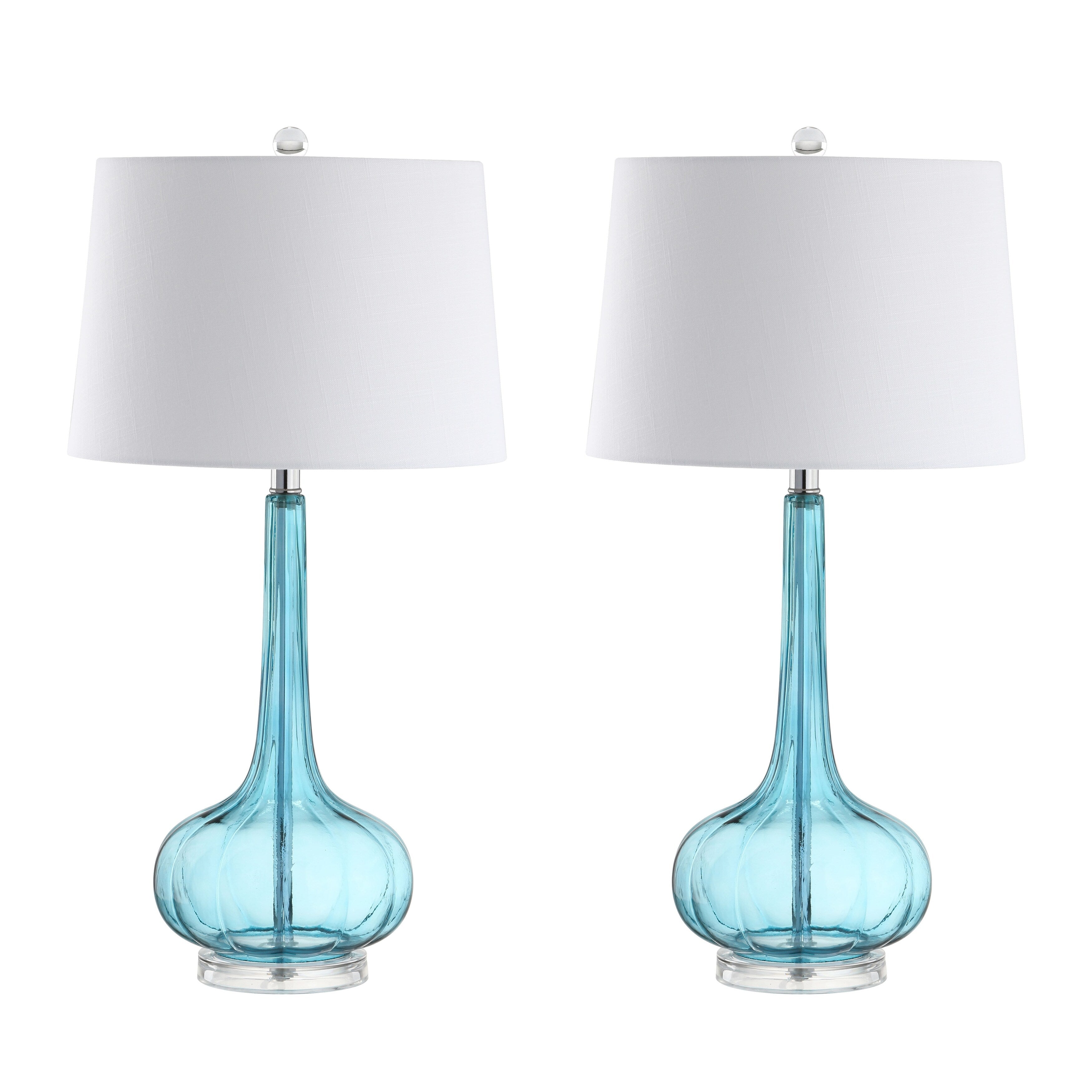 Lampe de table à LED Diamante 28,5 en verre rose (lot de 2) par JONATHAN Y