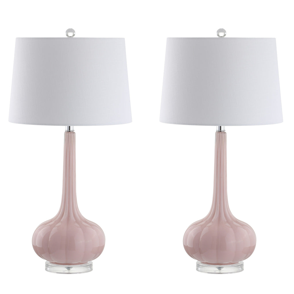 Lampe de table à LED Diamante 28,5 en verre rose (lot de 2) par JONATHAN Y
