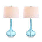 Lampe de table à LED Diamante 28,5 en verre rose (lot de 2) par JONATHAN Y