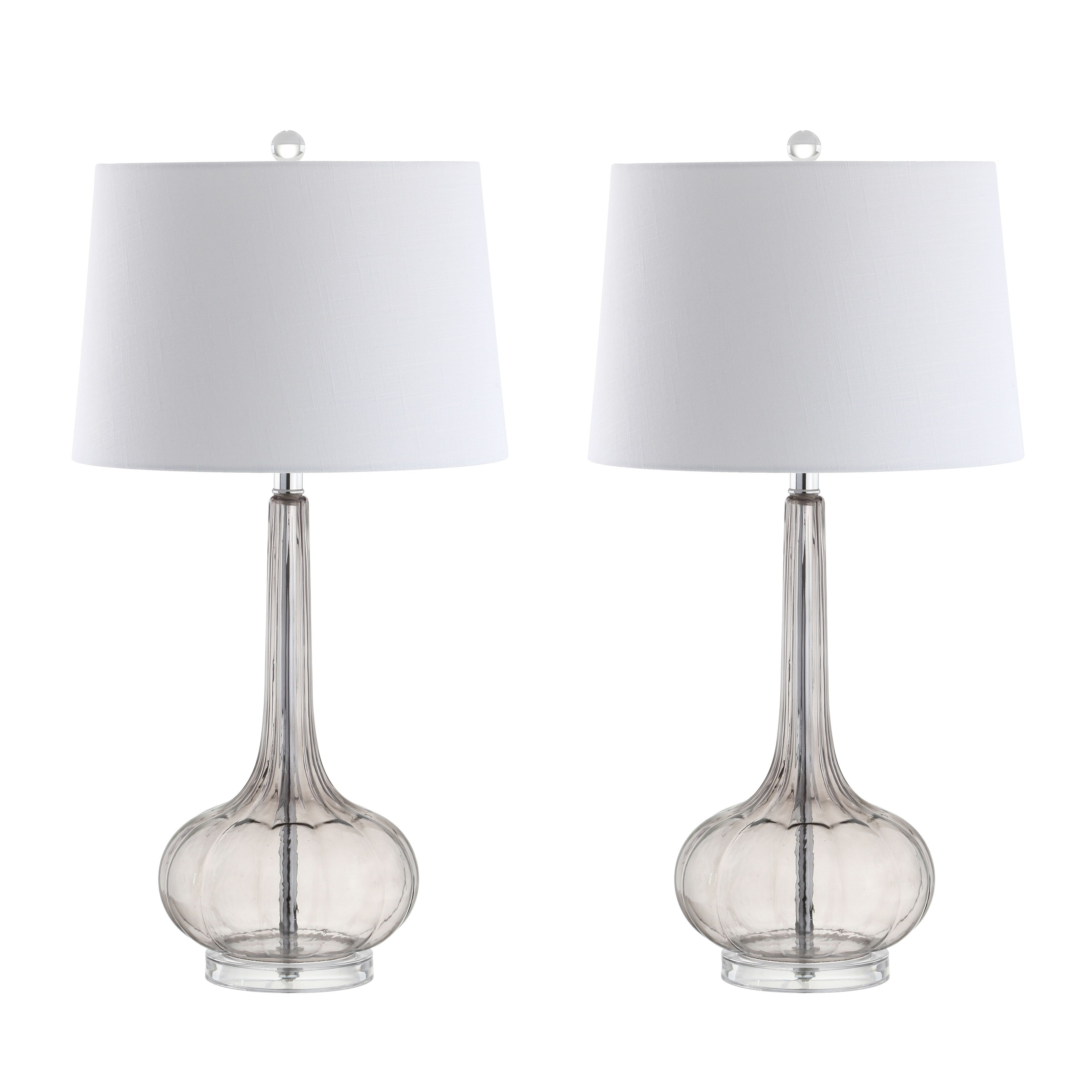Lampe de table à LED Diamante 28,5 en verre rose (lot de 2) par JONATHAN Y