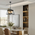 Lustre de style ferme à 4 lumières à intensité variable pour salle à manger, sans ampoule
