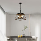 Lustre de style ferme à 4 lumières à intensité variable pour salle à manger, sans ampoule