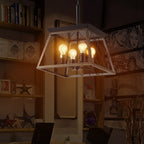Lustre de style ferme à 4 lumières à intensité variable pour salle à manger, sans ampoule