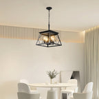Lustre de style ferme à 4 lumières à intensité variable pour salle à manger, sans ampoule