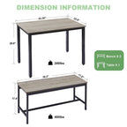 Ensemble table à manger, table de bar en bois, table de cuisine avec 2 bancs - 3 pièces