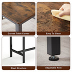 Ensemble table à manger, table de bar en bois, table de cuisine avec 2 bancs - 3 pièces