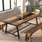 Table à manger rectangulaire en bois pour 8 personnes, 180 cm