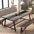 Table à manger rectangulaire en bois pour 8 personnes, 180 cm