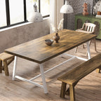Table à manger rectangulaire en bois pour 8 personnes, 180 cm