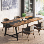 Table à manger rectangulaire en bois pour 8 personnes, 180 cm