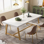 Table à manger rectangulaire en bois pour 8 personnes, 180 cm