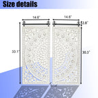 Décoration murale en bois blanc ivoire vieilli avec des touches de noir (lot de 2)